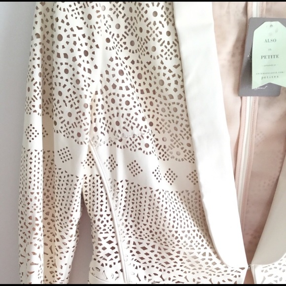 ANTHROPILOGIE DOLCE VITA Laser Cut Beige Jacket - Picture 6 of 7